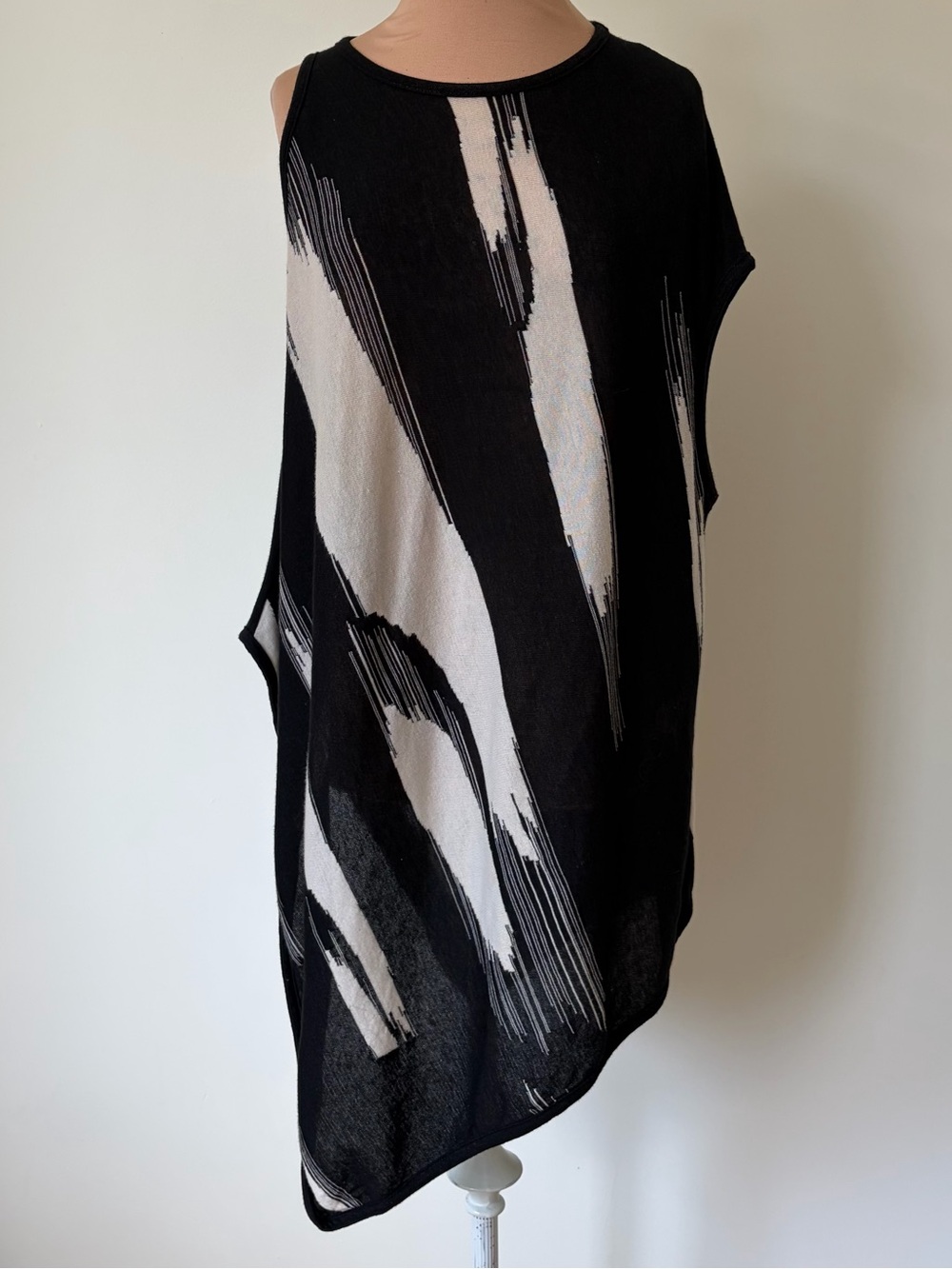 Kuit Kuit Asymmetrical Handkerchief Hem Abstract Print Lagenlook Tunic Size S/M